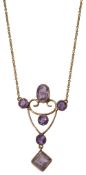 An Edwardian amethyst-set pendant