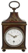 A 19th century French gilt brass and red tortoiseshell mantle timepiece