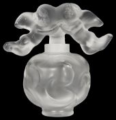 A Lalique 'Falcon Nuages' frosted glass scent bottle,