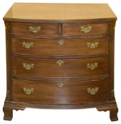 A small George III mahogany bow front chest of drawers