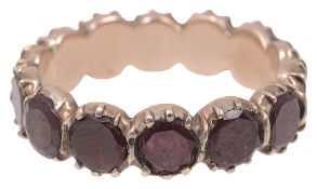 A Georgian garnet full hoop ring