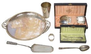 A collection of Finnish .813 silver to include a beaker, other items