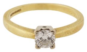 A diamond single stone ring