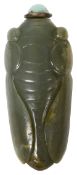A 19th century Chinese green jade cicada snuff bottle