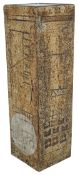 A 1970s Troika pottery square section slab vase decorated by Honor Curtis