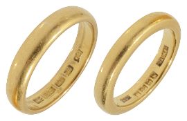 Two 22ct gold bands