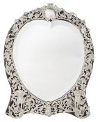 A late Victorian silver heart shaped dressing table