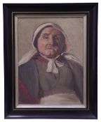 John J. Witcombe (British, 1872-1918) 'Portrait of a Lady wearing a Headscarf'