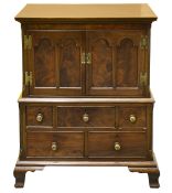 A 19th century Welsh mahogany linen press cupboard
