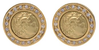 A pair of diamond-set cufflinks