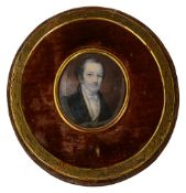 Early 19th century British School Portrait miniature of a gentleman