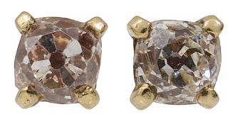A pair of diamond ear studs