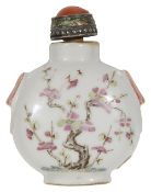 A late 19th century Chinese famille rose snuff bottle