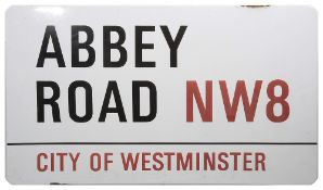Music Memorabilia: An enamelled Abbey Road NW8 street sign
