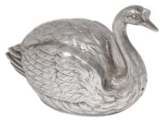 A Japanese novelty swan pepperette c.1900