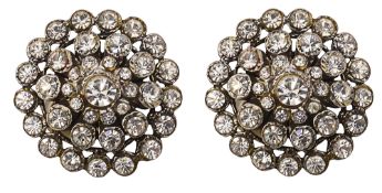 A pair of vintage Chanel rhinestone clip earrings