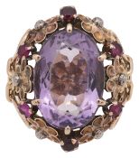 A Continental amethyst ring