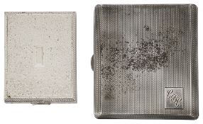 A silver Kigu lady's powder compact and an engine turned cigarette case