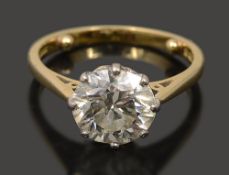 A diamond single stone ring
