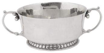 An Edward VIII silver christening porringer