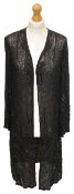 A French ladies black beaded evening coat, c. 1920s