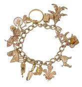 A 9ct gold charm bracelet