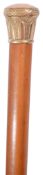 Tiffany & Co. A 19th century gold topped malacca cane