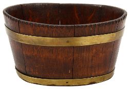 A small 19th century coopered oak jardiniere