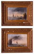 English School (19th century) a pair of marine scenes
