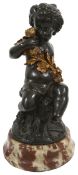 After Clodion, late 19th century French ormolu and patinated bronze putto