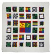 A Chanel multi-colour signature logo silk scarf