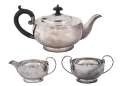 A George V silver three piece teaset