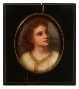 A German porcelain plaque decoration after Hofmann 'Boy Jesus Teaching in the Temple'