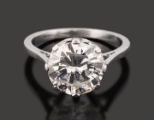 A diamond single stone ring