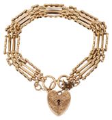 A four bar 9ct gold bracelet