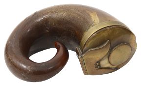 A late 18th / early 19th century Scottish brass mounted snuff mull