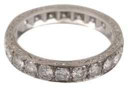 A full hoop diamond-set eternity ring