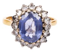 A sapphire and diamond-set cluster ring