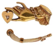 A 15ct brooch and another