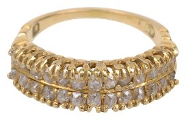 A two row diamond-set ring