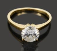 A diamond single stone ring