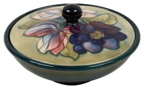 A Moorcroft Clematis pattern lidded powder bowl