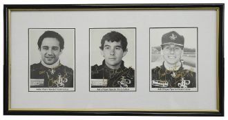 Formula One : Ayrton Senna , Johnny Dumfries and Elio de Angelis autographed photographs