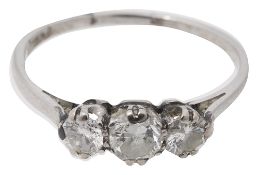 A three stone diamond ring