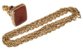 A Georgian fob and chain