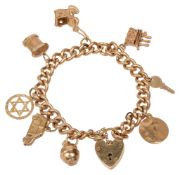 A 9ct gold charm bracelet