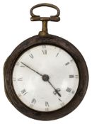 An George III silver verge fusee pair case pocket watch