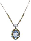 An Arts and Craft enamel necklace in the manner of Instone