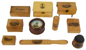 A small collection of 8 pieces of Mauchline together with 2 others