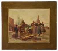 Paul Dominique Philippoteaux (French, 1846-1923) 'Fishermen and Women Inspecting Their Catch',